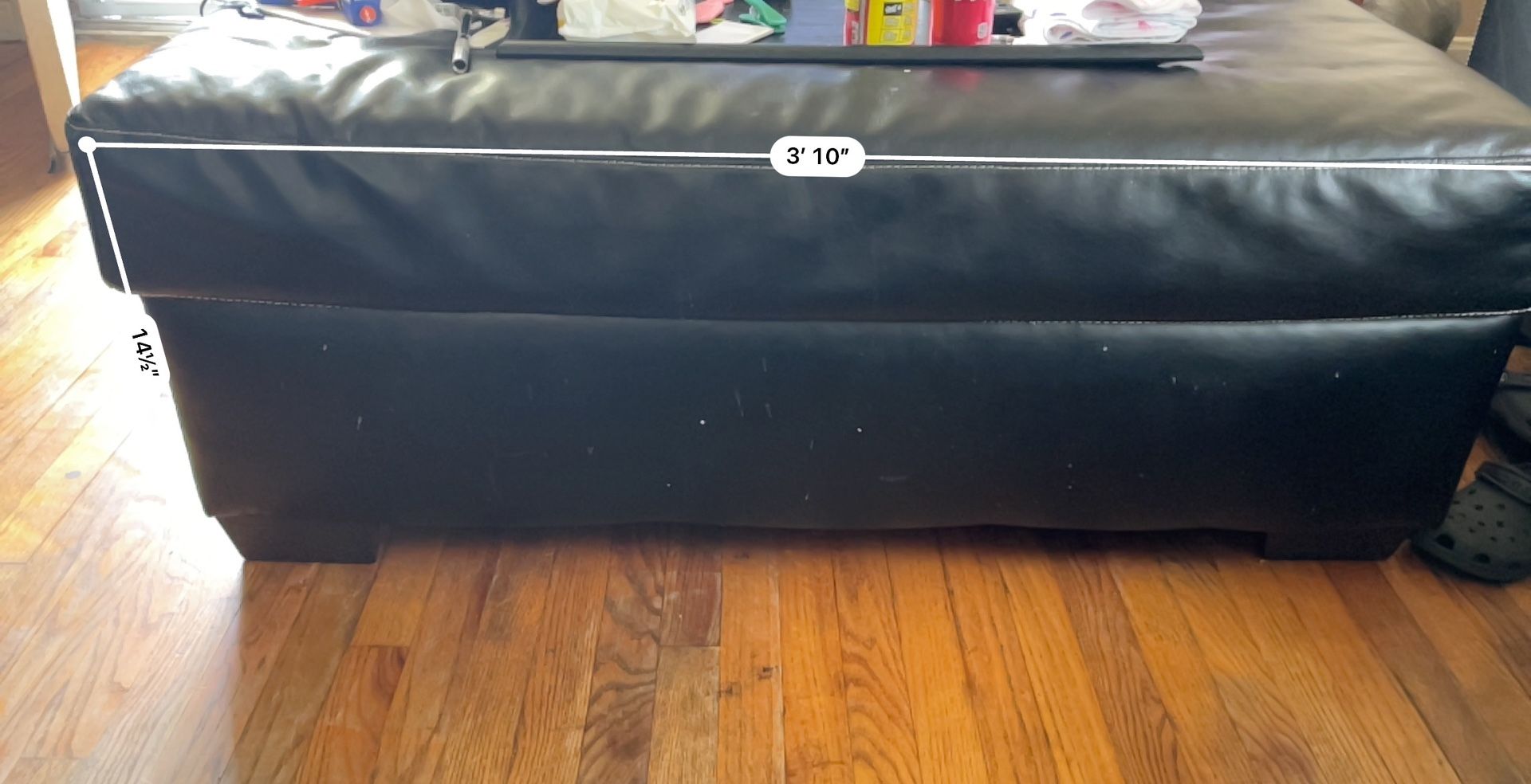 Brown Leather Ottoman