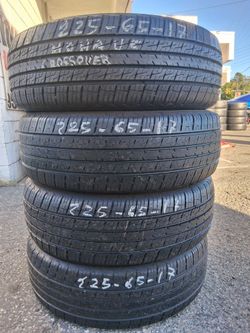 1 set of 225/65/R17 with 80% of tread or life MOHAVE CROSSOVER