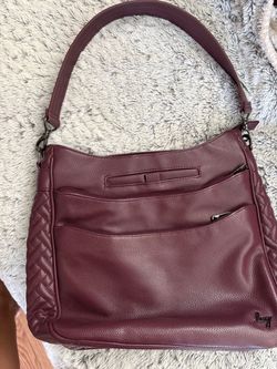 Lug Burgundy Faux Leather Shoulder Bag