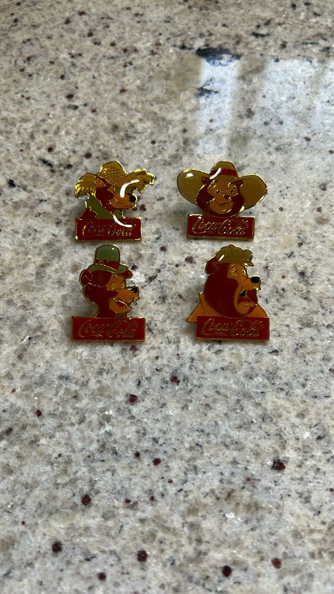 Walt Disney World 15th Anniversary Coca-Cola Bear Country Pin Set 