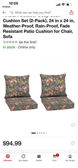ARDEN SET (2) PATIO CHAIR CUSHIONS