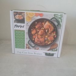 PARINI 2QT CAST IRON BRASIER, NIB