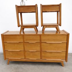 Mid Century Bedroom Set - Dresser and 2 Nightstands