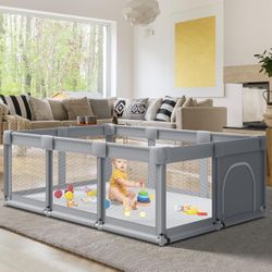 74" ×50" Large Baby Playpen, Baby Playard for Babies and Toddlers, Baby Fence Play Pens for Indoor &