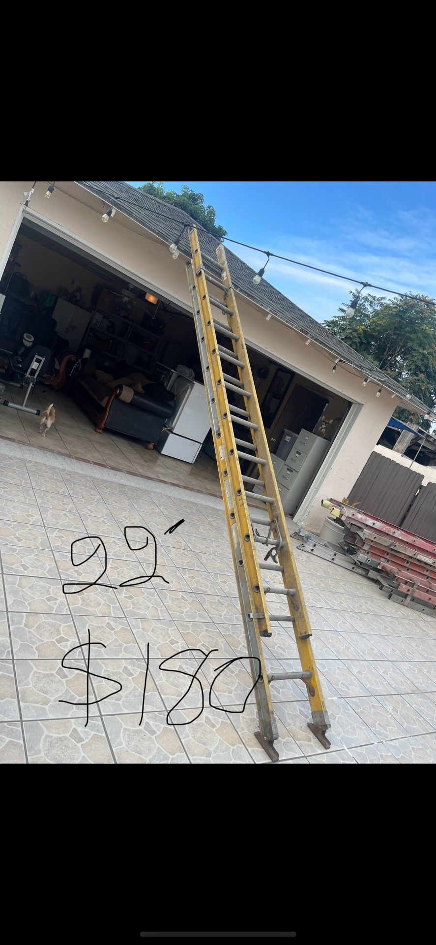 Excellent Condition 22’ And More Sizes Available Fiberglass Glass Extension Ladders