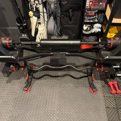 Bowflex SelectTech Adjustable Barbell Combo Set With Stand In Like New Condition