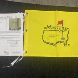Jack Nicklaus Signed Autographed Masters Flag JSA LOA