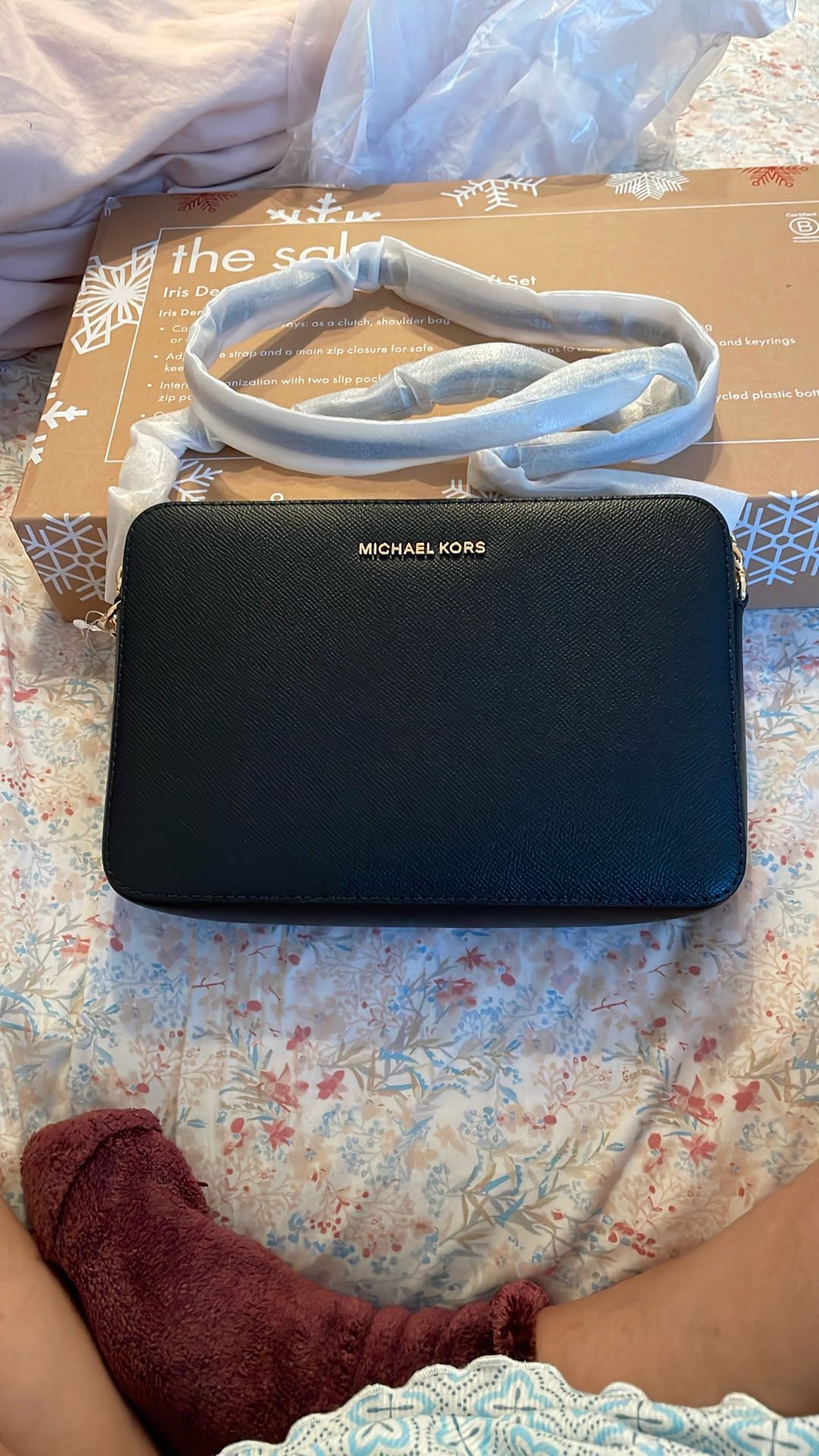 Brand New Michael Kors All Leather Crossbody