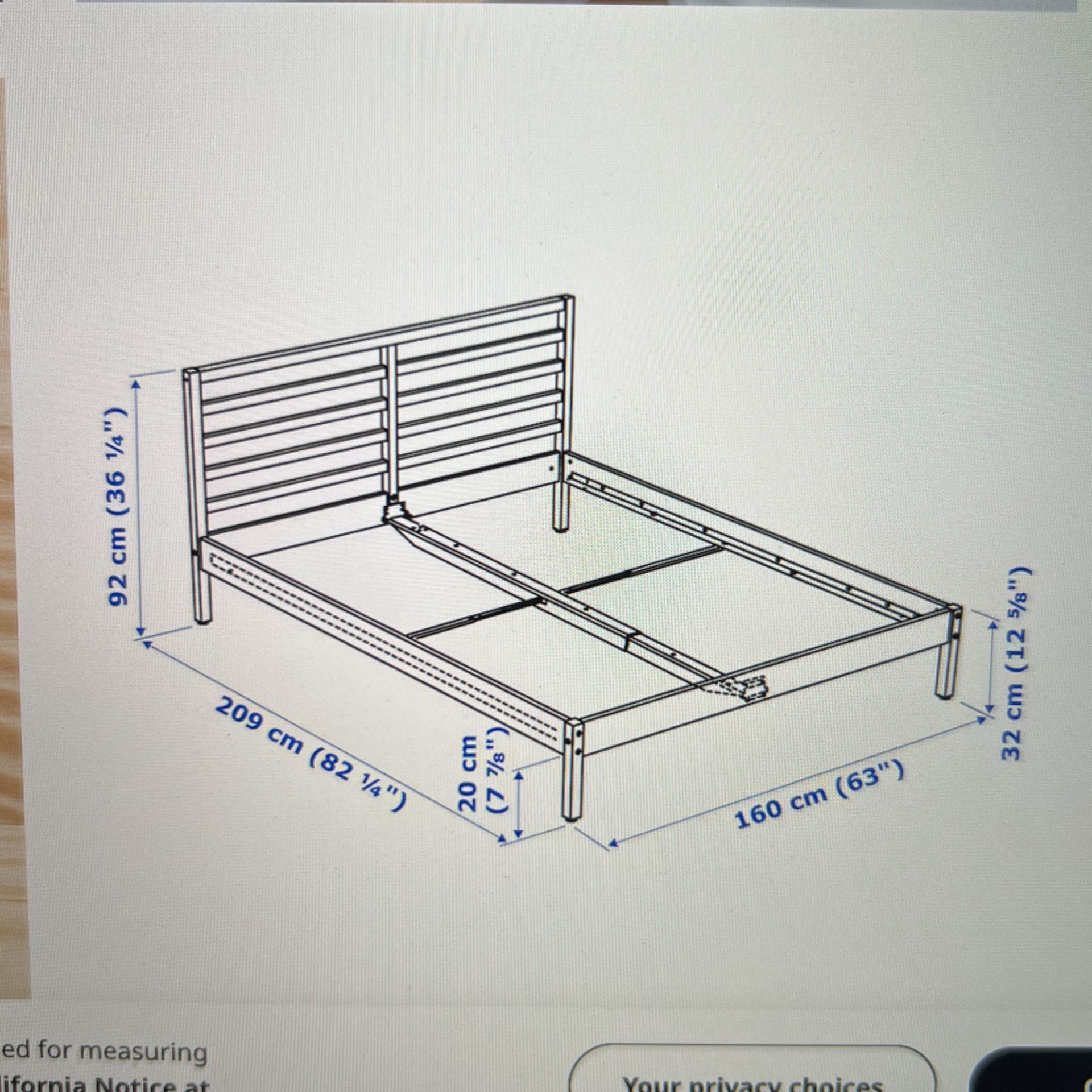 TARVA Bed Frame QUEEN - From IKEA 