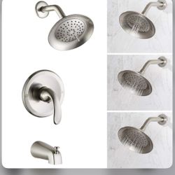 Tub Shower Faucet Set Valve Included with 6-Inch Shower Head and Tub Spout Single-Handle Tub and Shower Trim Kit 
