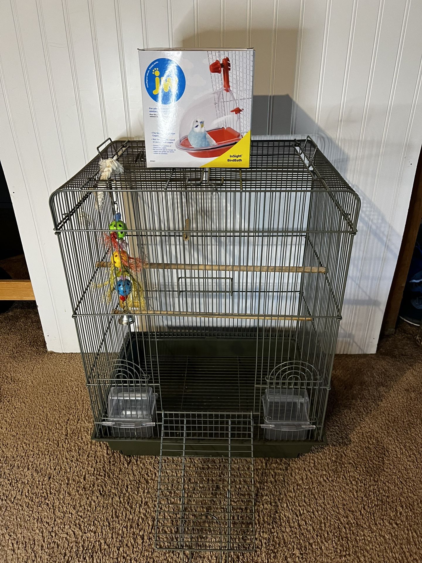Bird Cage With Bird Bath
