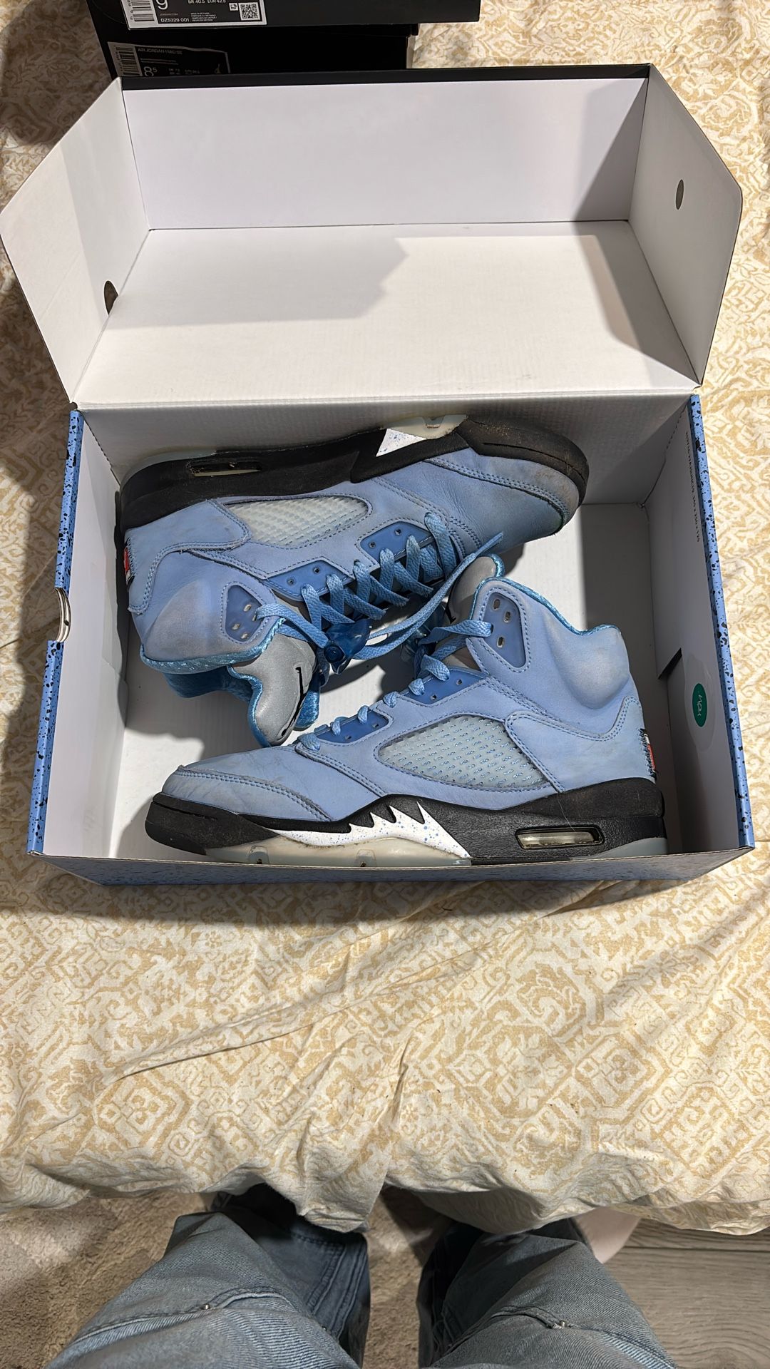 University blue Jordan, five size 9 worn a couple of times