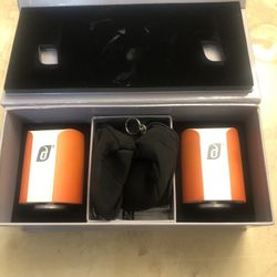Damson Jet Portable Wireless Bluetooth Stereo Speakers, Pair, Orange