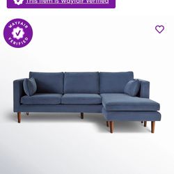 Blue Upholstered Sectional Couch