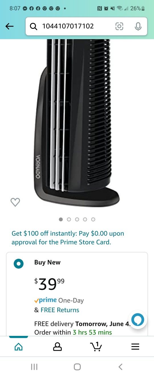 VORNADO SMALL TOWER Fan Brand New In Box