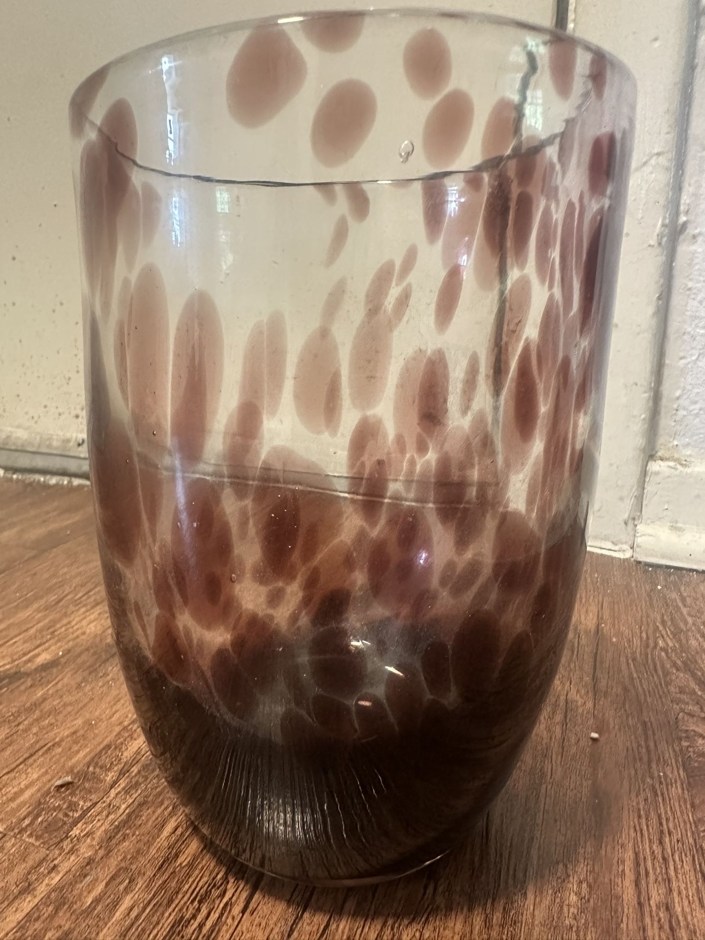 Hand blown Glass With Purple Accents