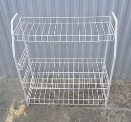 White Wire 2-Tier Rack