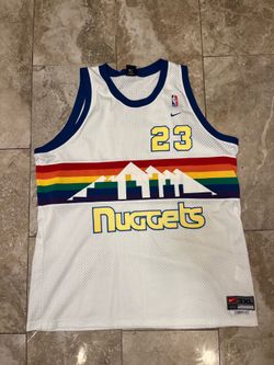 Nike Denver Nuggets Marcus Camby #23 Jersey Mens 3XL Length +2 White Rainbow Skyline NBA