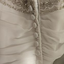 White beaded vintage inspired David's bridal gown