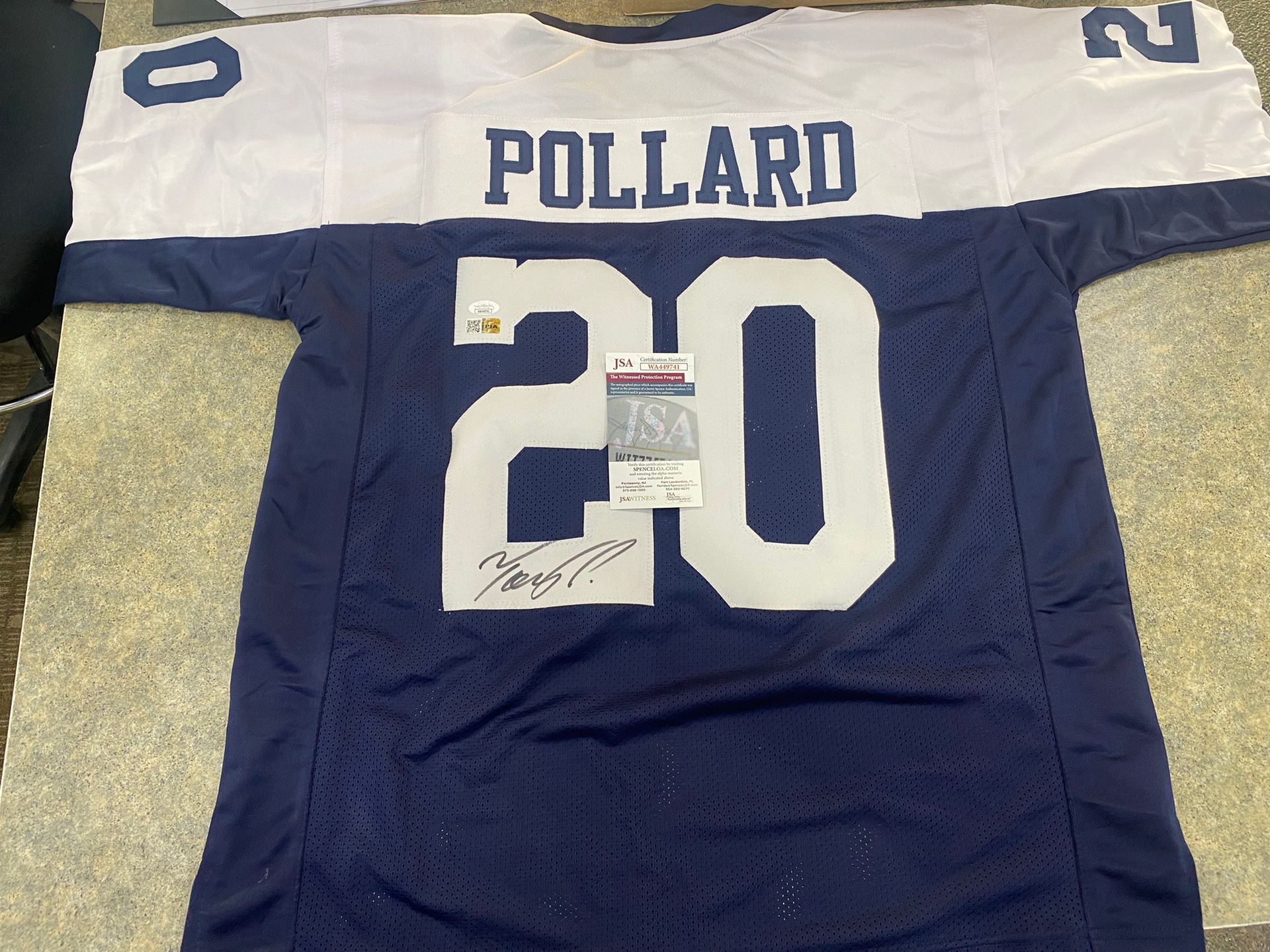 Signed Tony Pollard Jersey