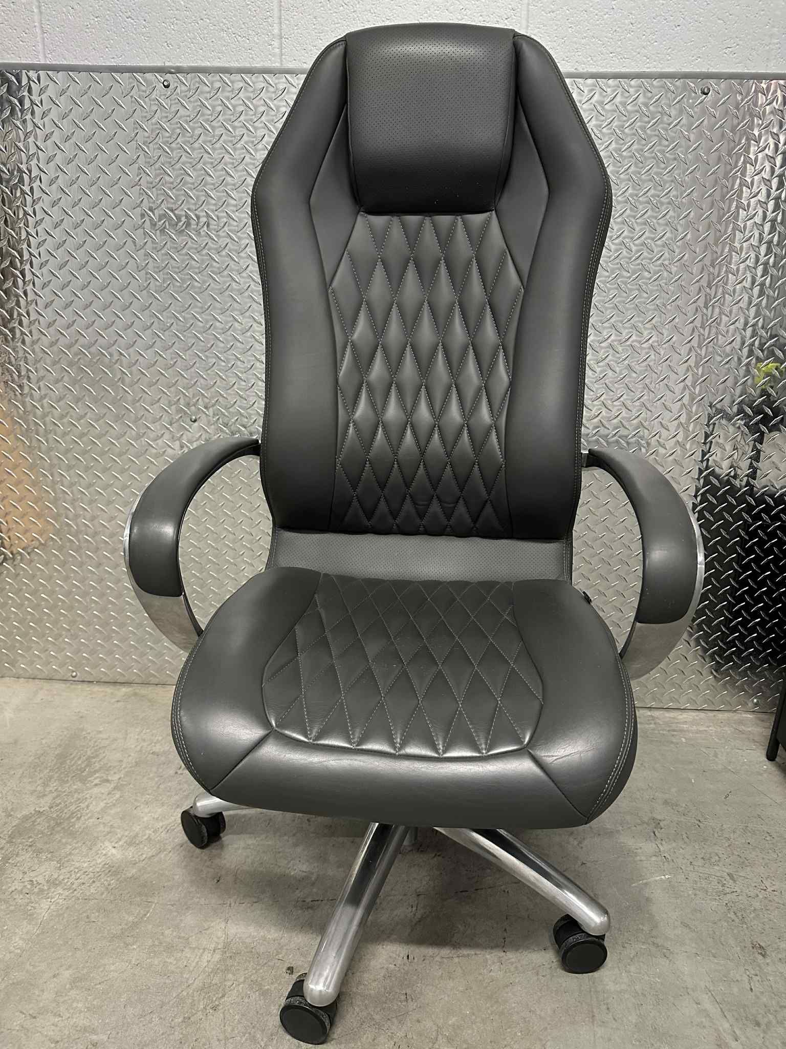 Office Gray Leather Chair