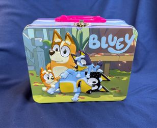 Bluey Tin Lunch Box w 24 Pc Puzzle Kids Metal Carry Case Set