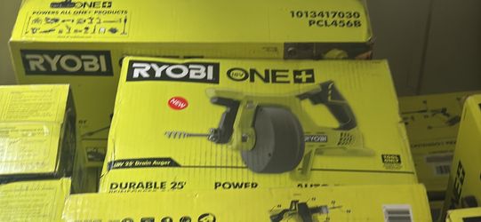 25’ Ryobi 18 volt Drain Auger Kit $85 