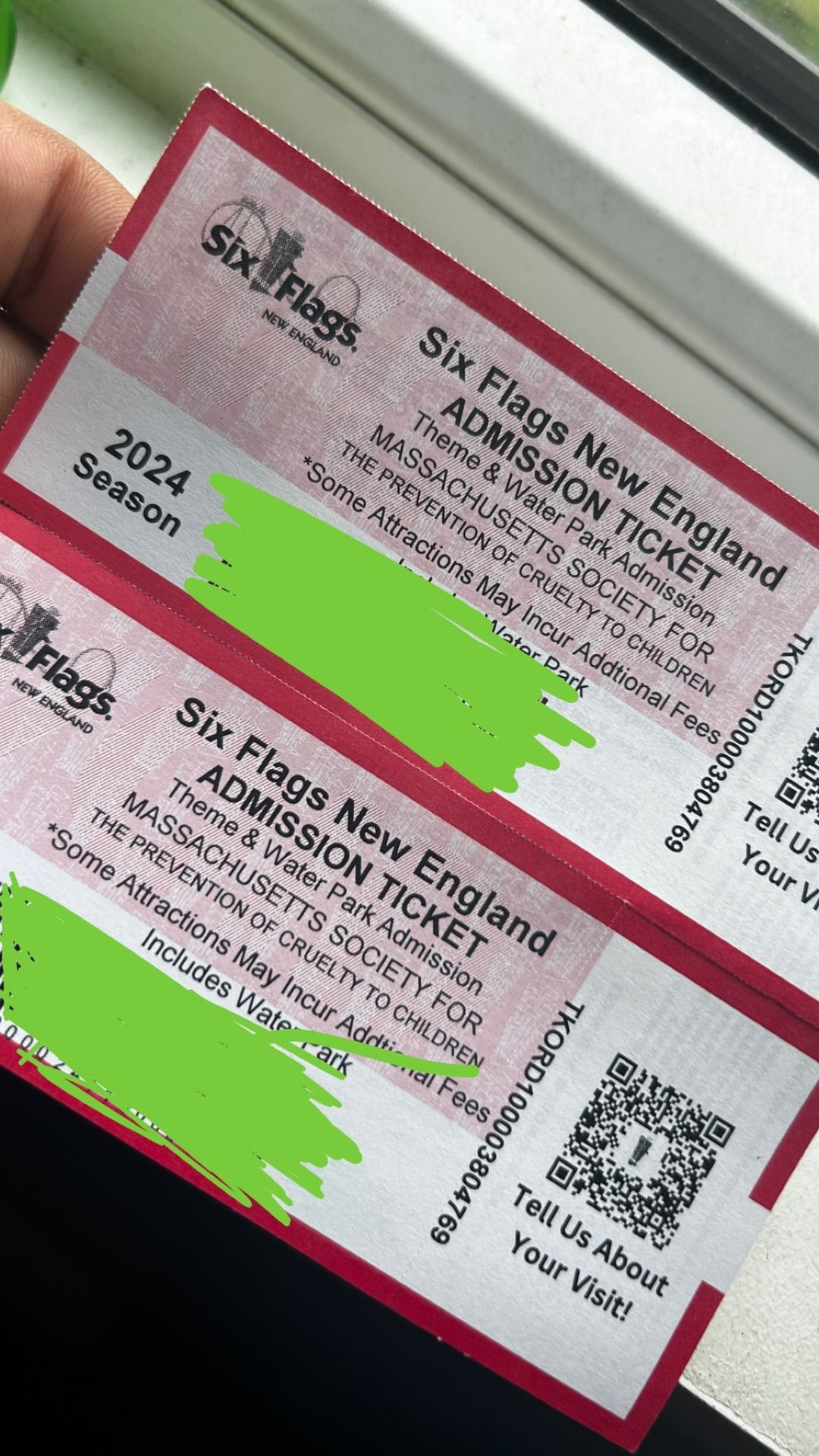 2 Six Flags Tickets Includes Water Park .