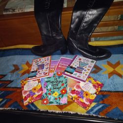 Liz Claiborne (Marley)boots Sz 81/2 A&F Bag And 7 Journal Books