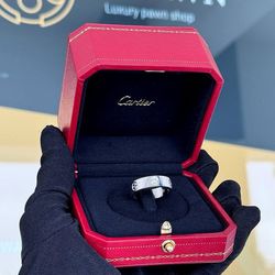 Cartier Love ring 3 diamond classic white gold sz55