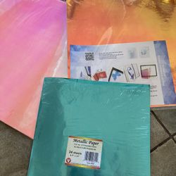 Crafts!!!!! 35 Sheets Cholographic Opal Chrome & Vinyl Adhesive Metal Paper