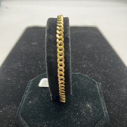 Gold Curb Bracelet 10K 9”
