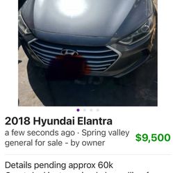 Details Pending 2018 Hyundai Elantra