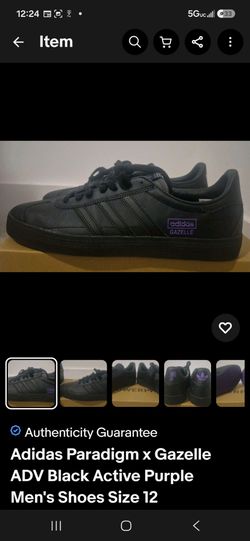 Adidas Paradigm x Gazelle ADV Black Active Purple Men's Shoes Size 12