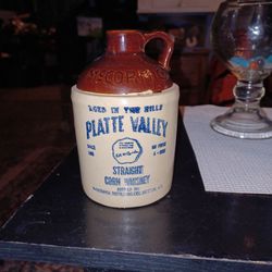 Vintage Collectible Platte Valley Straight Corn Whiskey Jug,