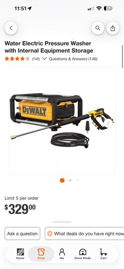 Dewalt pressure washer