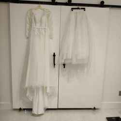 David's Bridal Wedding Dress with Crinoline