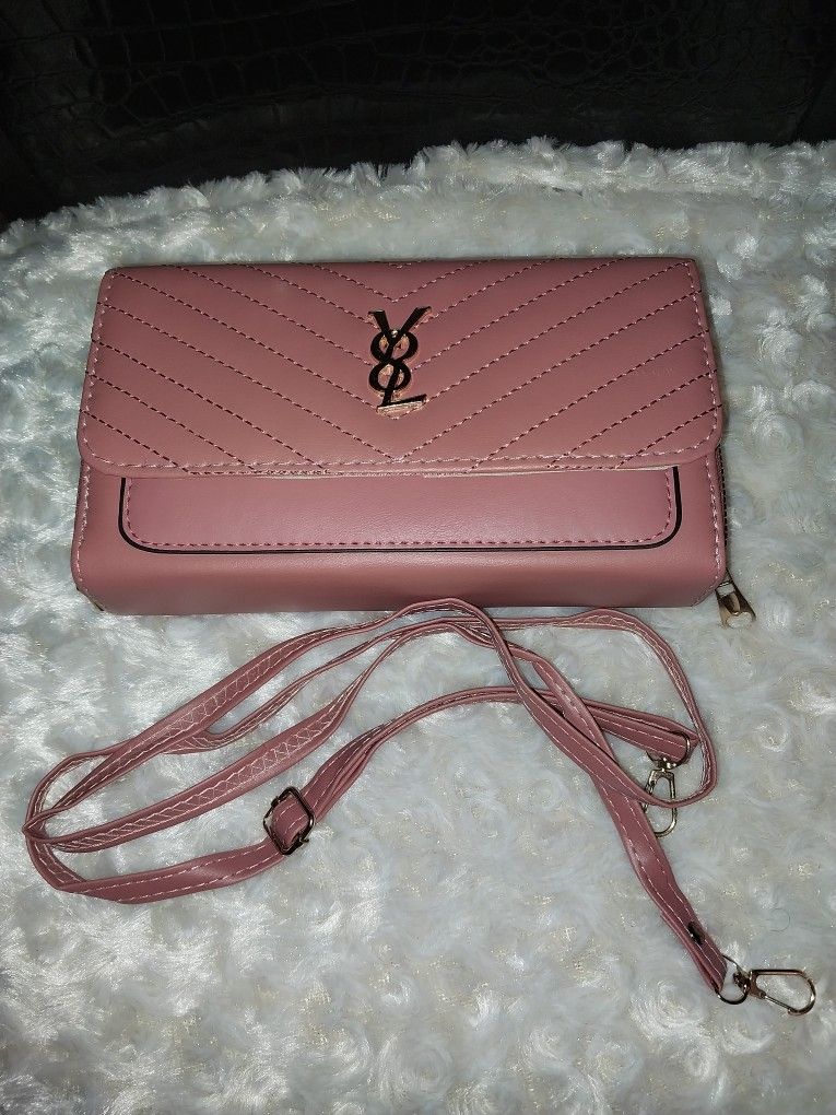 2 In 1 Dark Pink Crossbody & Wallet