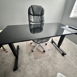 Standing Desk – 60” Wide, Black, Height Adjustable, Sit Stand