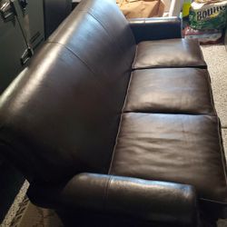 Leather Couch with Leather Like Cushions 