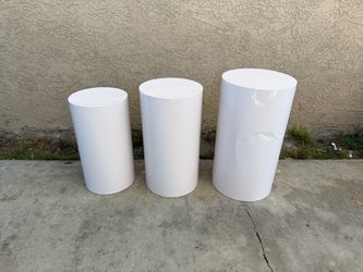 NEW Round Cylinder Pedestal Stands Set Of 3 for Cake Dessert, Flower, & Ornament - Party Display