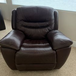 Leather swivel & reclining chair