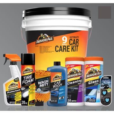 Armor All Car Care Kit 9 Pc Car Wash/Wax Detail, New