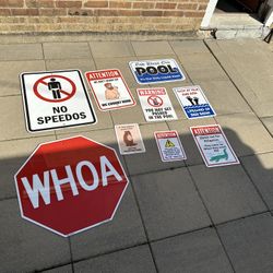 Outdoor Metal Pool Signs