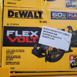 Dewalt Flexvolt 60v 7-1/4" Worm Drive Style Saw Kit With Brake 