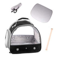 Bird Travel Carrier, Portable Small Carrier with Standing Perch and Soft Mat, Side Access Window Collapsible to Carry and Transport Birds Vet Visit