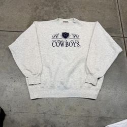 vintage dallas cowboys logo 7 grey spell out crewneck size xl