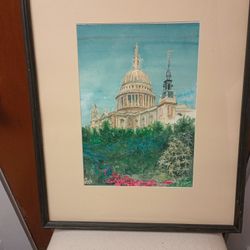 U S Capital Painting-Original-Matted and Framed