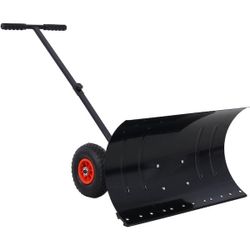 🔥Brand new in Box 🔥29 in. W Metal Handle Steel Snow Shovel with 10 in. Wheels Adjustable Angle Handle Snow Removal Tool Snow Pusher  💰60$