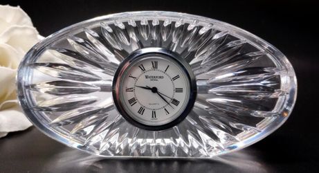 WATERFORD Crystal Quartz Oval Clock - Never used